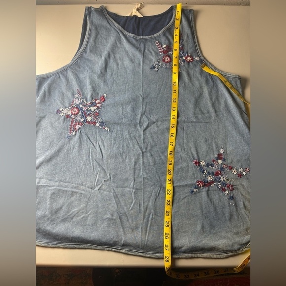 Lucky Brand Patriotic Floral Star Tank Sleeveless Top Plus Size 2X New! - Picture 5 of 6